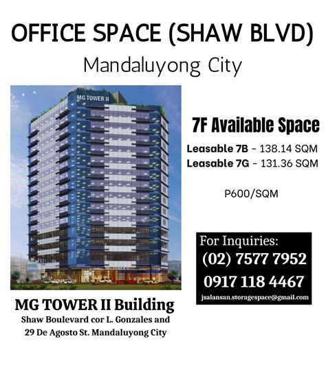 896 office spaces for rent in Mandaluyong .